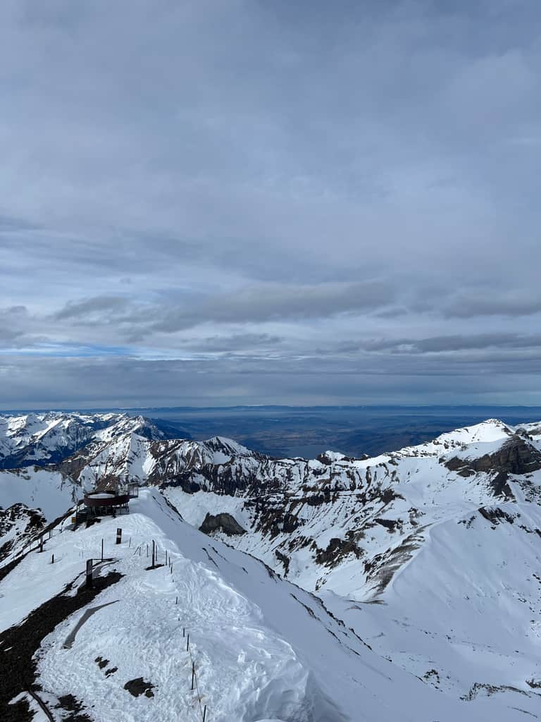 View from the Schilthorn towards Lake Thun